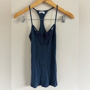Garage Navy Blue Tank Top w/ Crochet Neckline – Size Small | Summer Staple